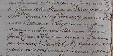Juan de San Martin, padre de José de San Martín, le vende el esclavo Mariano a Manuel Gonzalez Casón y termina en la provincia de Mendoza