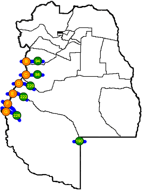 Mapa de Rutas Provinciales y Pasos Fronterizos en Mendoza